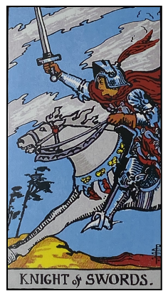 The Knight of Swords - Rider Waite